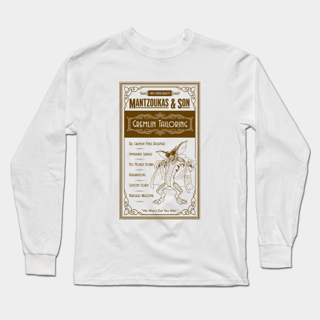 Gremlin Tailoring by Mantzoukas & Son Long Sleeve T-Shirt by PanicTees